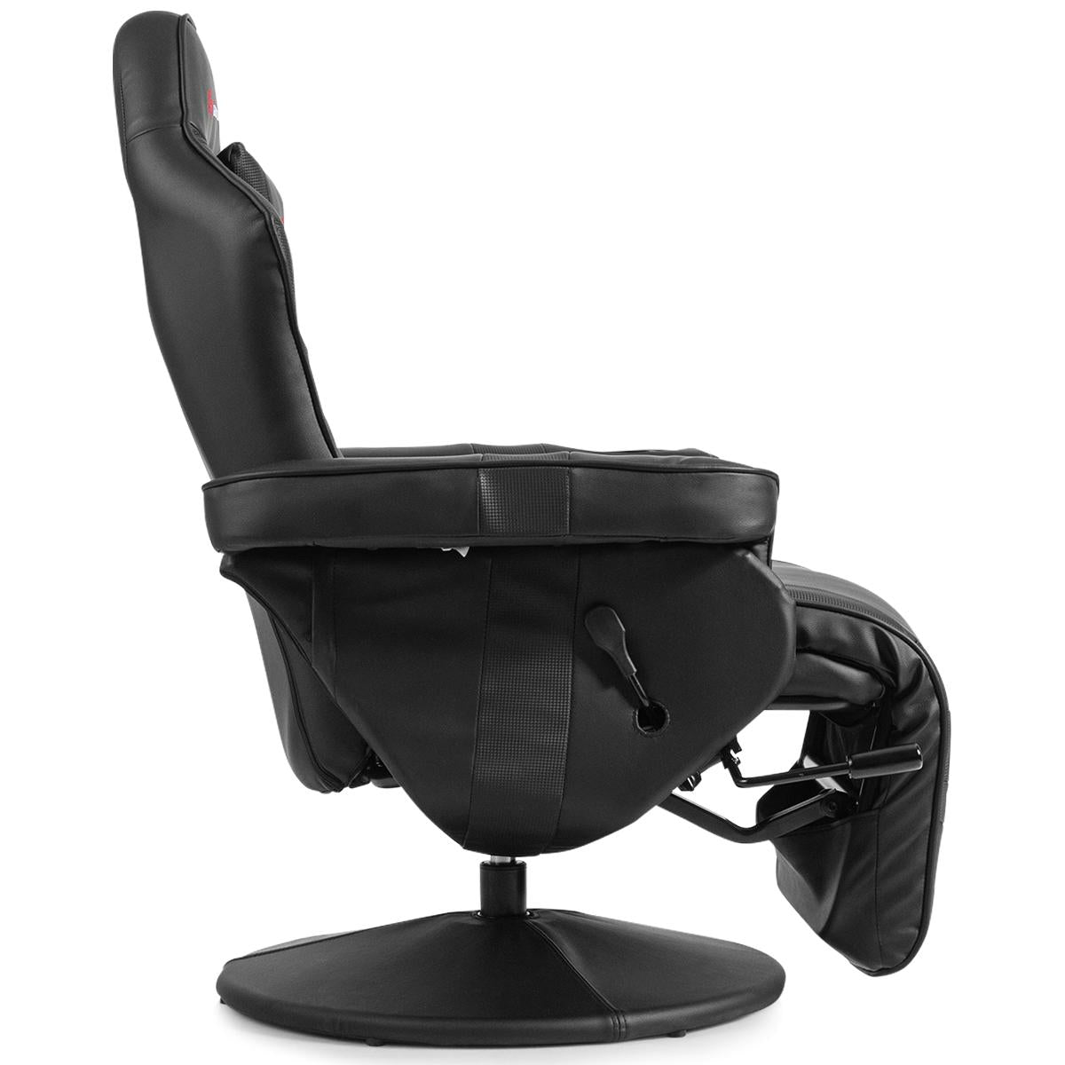 Massage Gaming Recliner, High Back Swivel Home Office Chair w/Adjustable Backrest & Footrest for Gaming