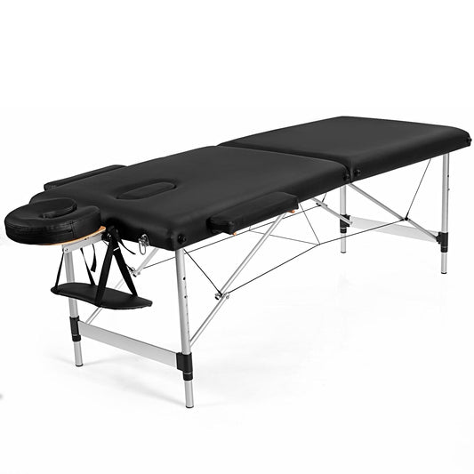 Giantex Professional Portable Massage Bed, Massage Table w/Aluminum Frame & Adjustable Height, Salon Spa Tattoo Bed