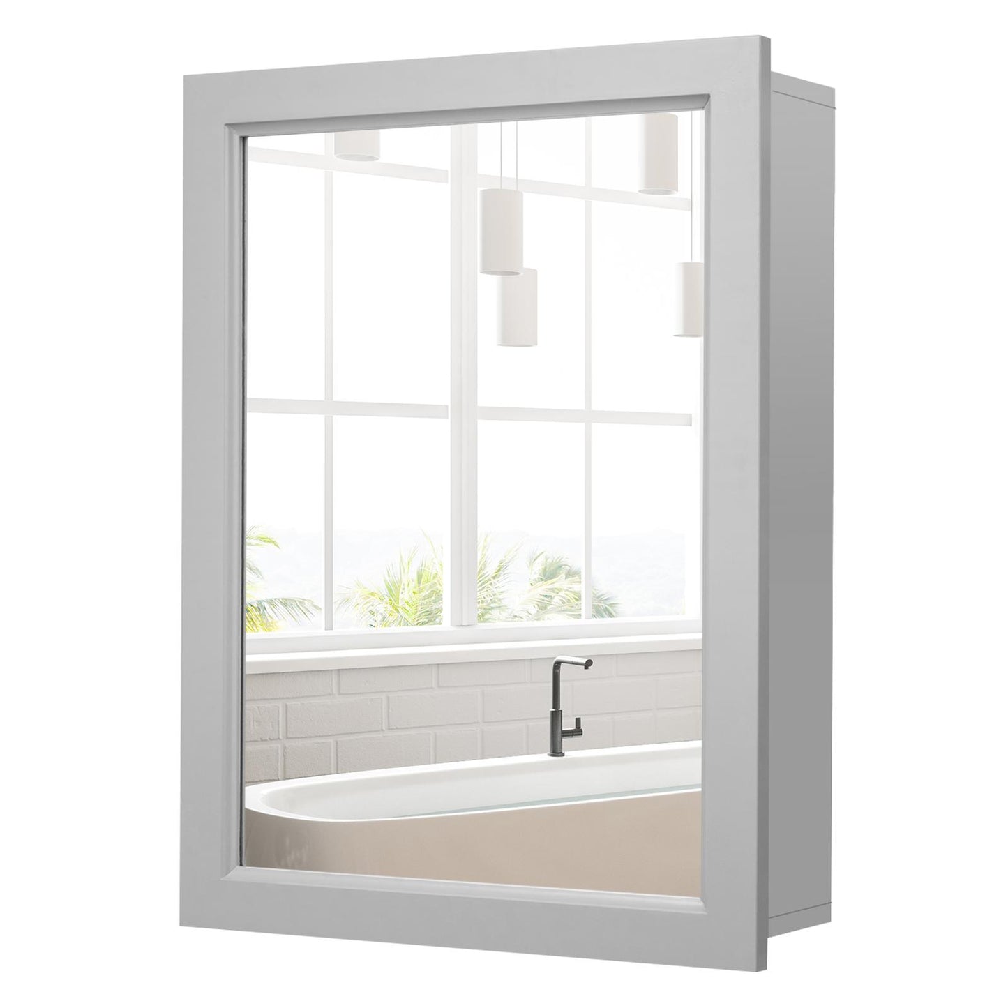 Giantex Bathroom Medicine Cabinet, Wall Mount Mirrored Storage Organizer w/Adjustable Shelf