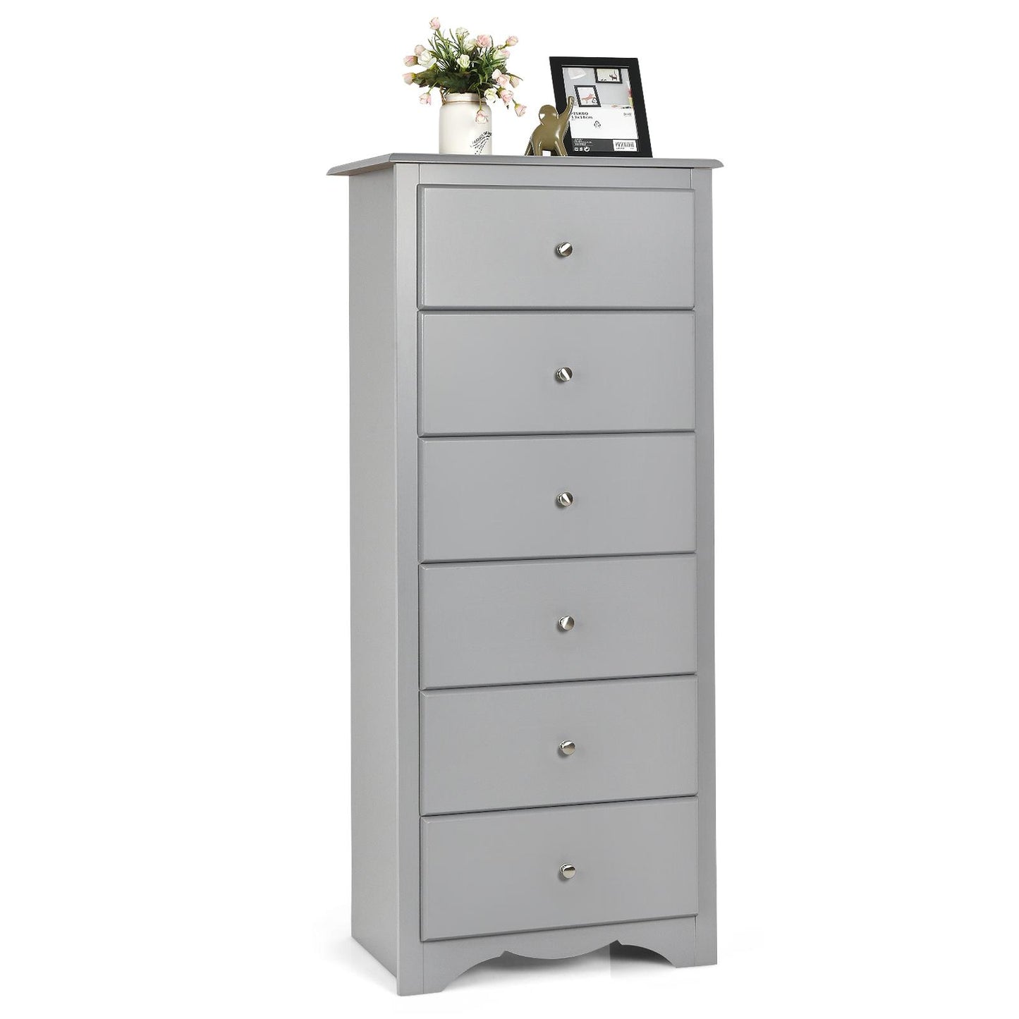 Giantex 6 Dresser Chest, Free Standing Wooden Storage Cabinet, Tall Dresser Clothes Organizer