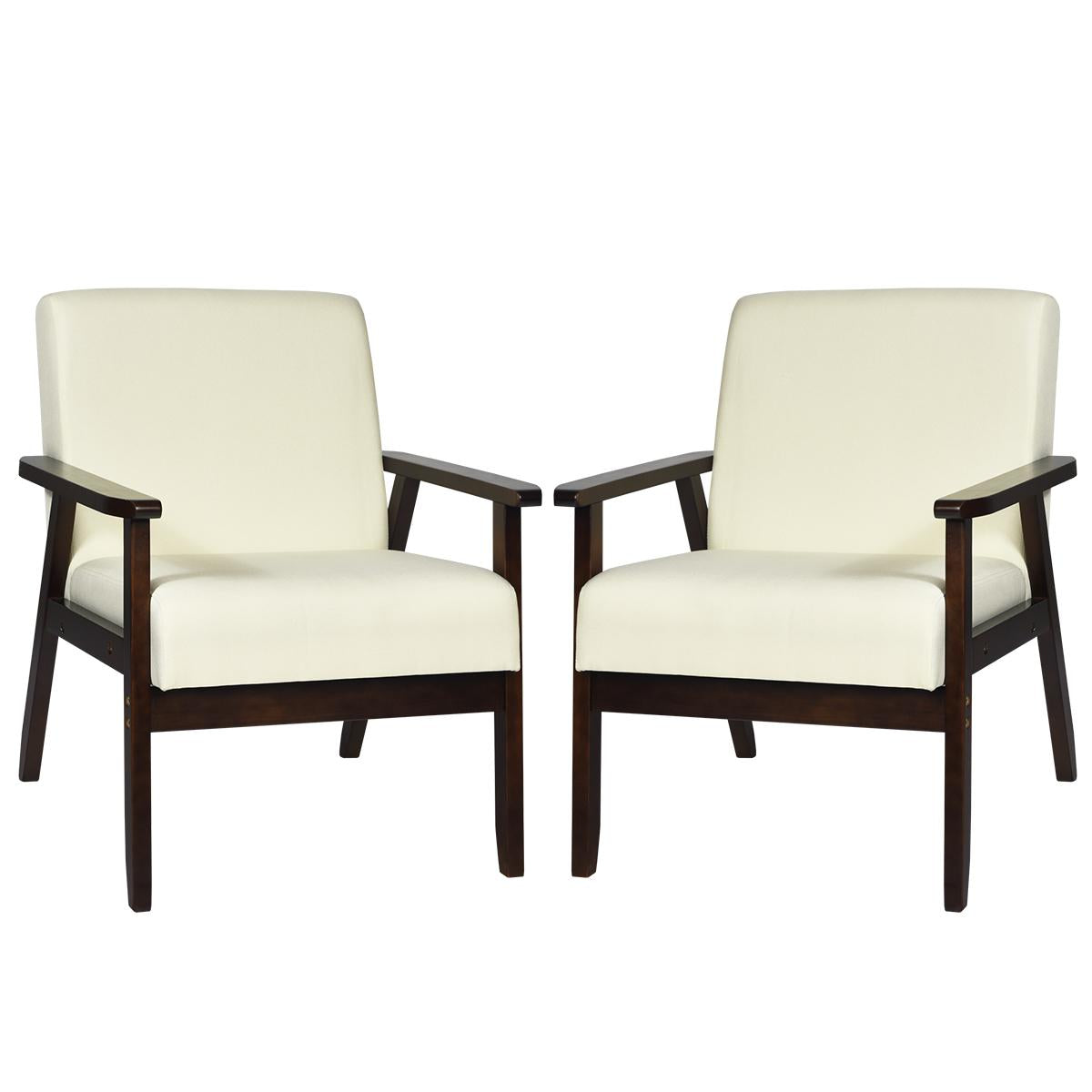 Giantex  Set of 2 Accent Chair, Mid-Century Modern Arm  Chair for Living Room, Bedroom