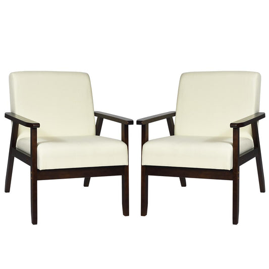 Giantex  Set of 2 Accent Chair, Mid-Century Modern Arm  Chair for Living Room, Bedroom