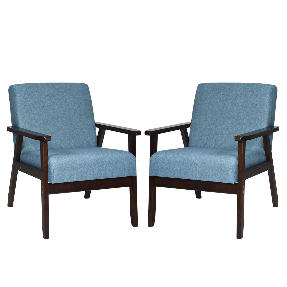 Giantex  Set of 2 Accent Chair, Mid-Century Modern Arm  Chair for Living Room, Bedroom