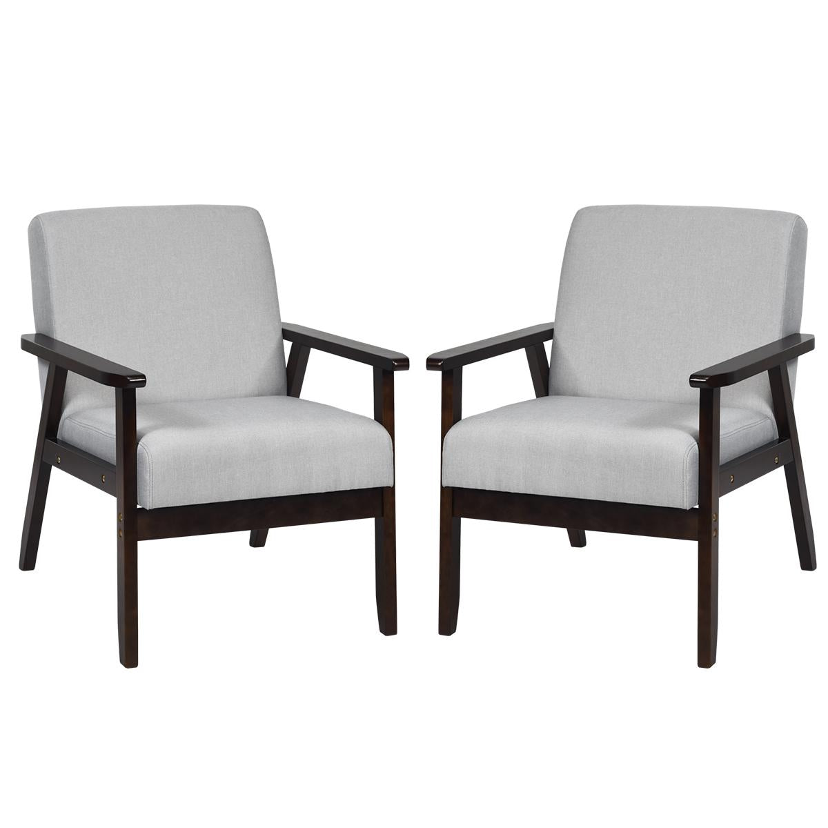 Giantex  Set of 2 Accent Chair, Mid-Century Modern Arm  Chair for Living Room, Bedroom