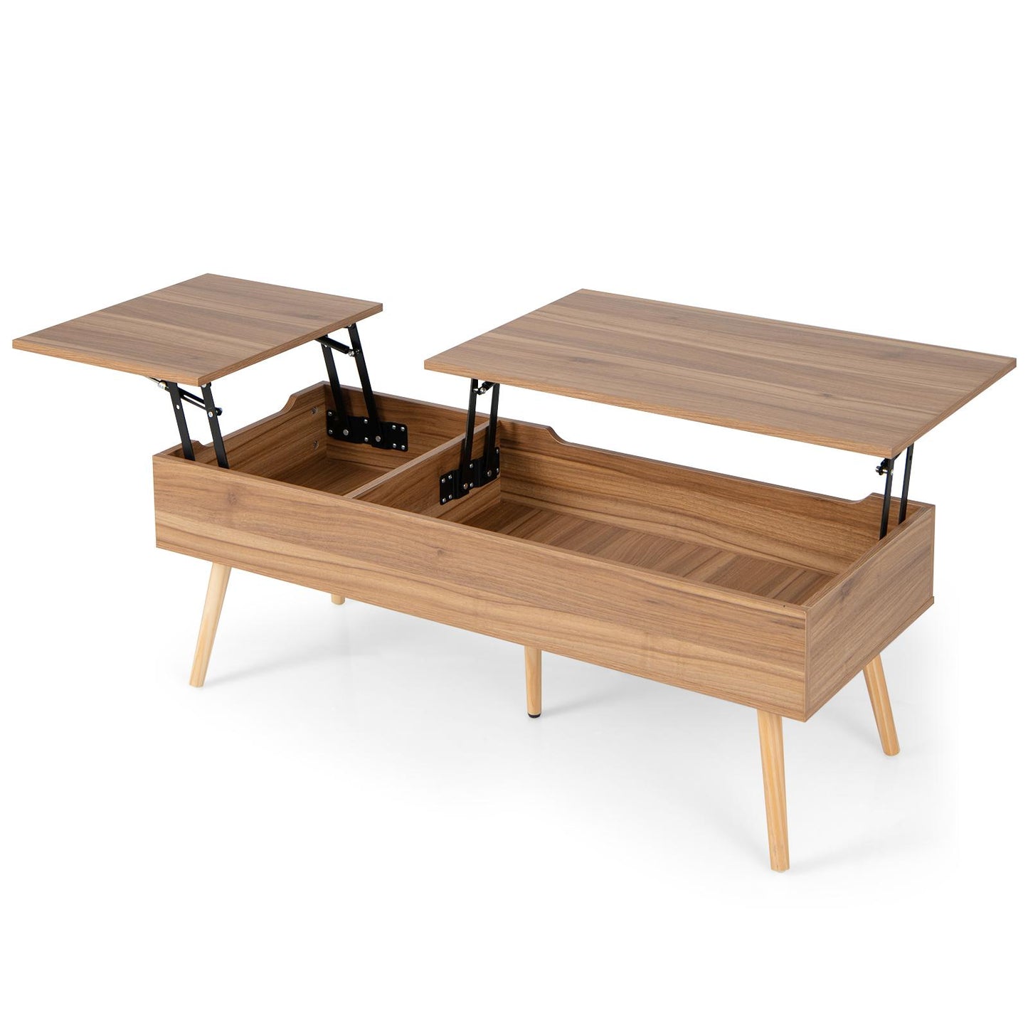 Giantex Lift Top Coffee Table, Large Split Top Accent Table w/Pneumatic Rods, Multifunctional Center Table