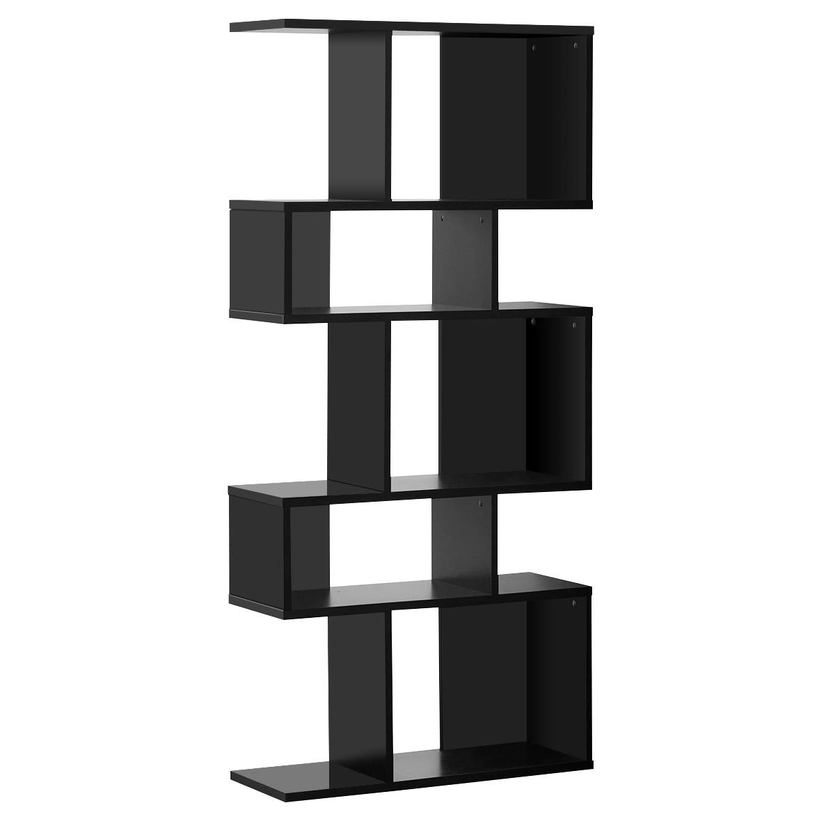 Giantex Freestanding Ladder Bookcase, 5 Cubes Corner Storage Bookshelf, 5-Layer Organizer Rack Display Cabinet