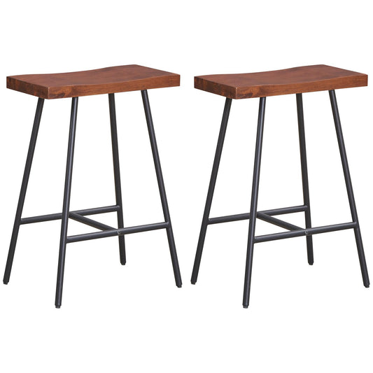 Giantex 24 Inch Height Industrial Saddle Stool, Backless Counter Bar Stool, (2)