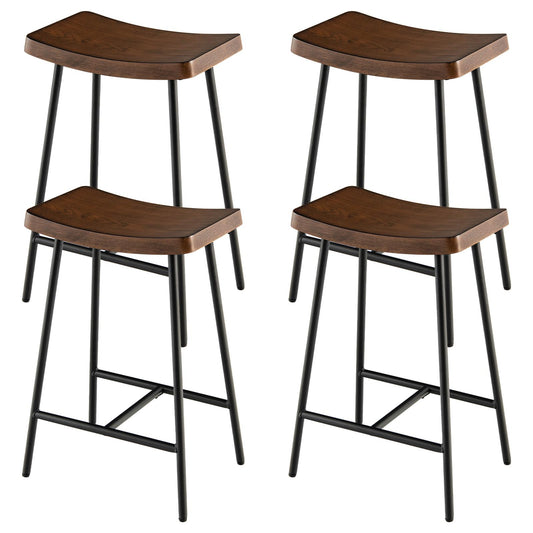Giantex 24 Inch Height Industrial Saddle Stool, Backless Counter Bar Stool, (4)