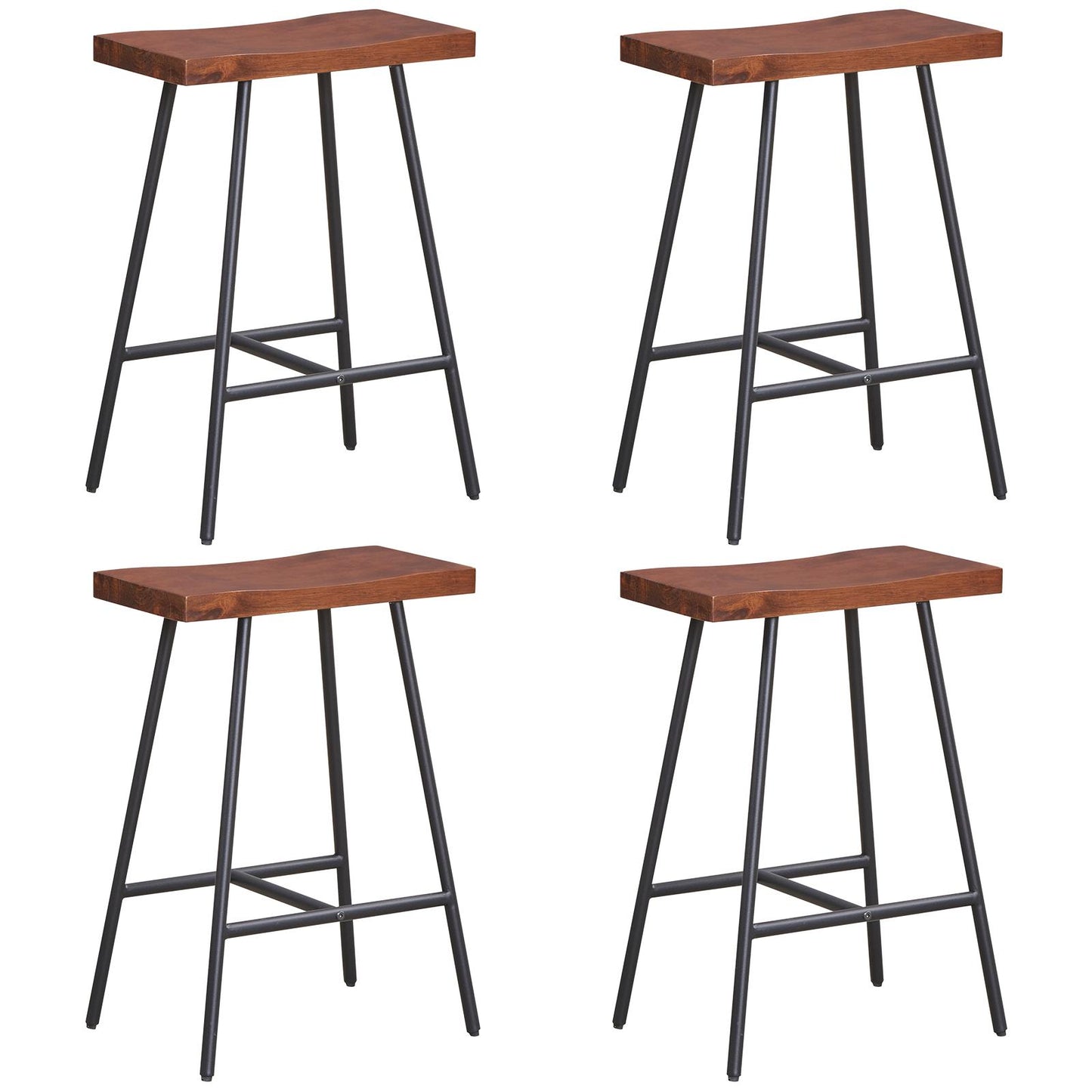 Giantex 4 PCS 24 Inch Height Industrial Saddle Stool, Backless Counter Bar Stool