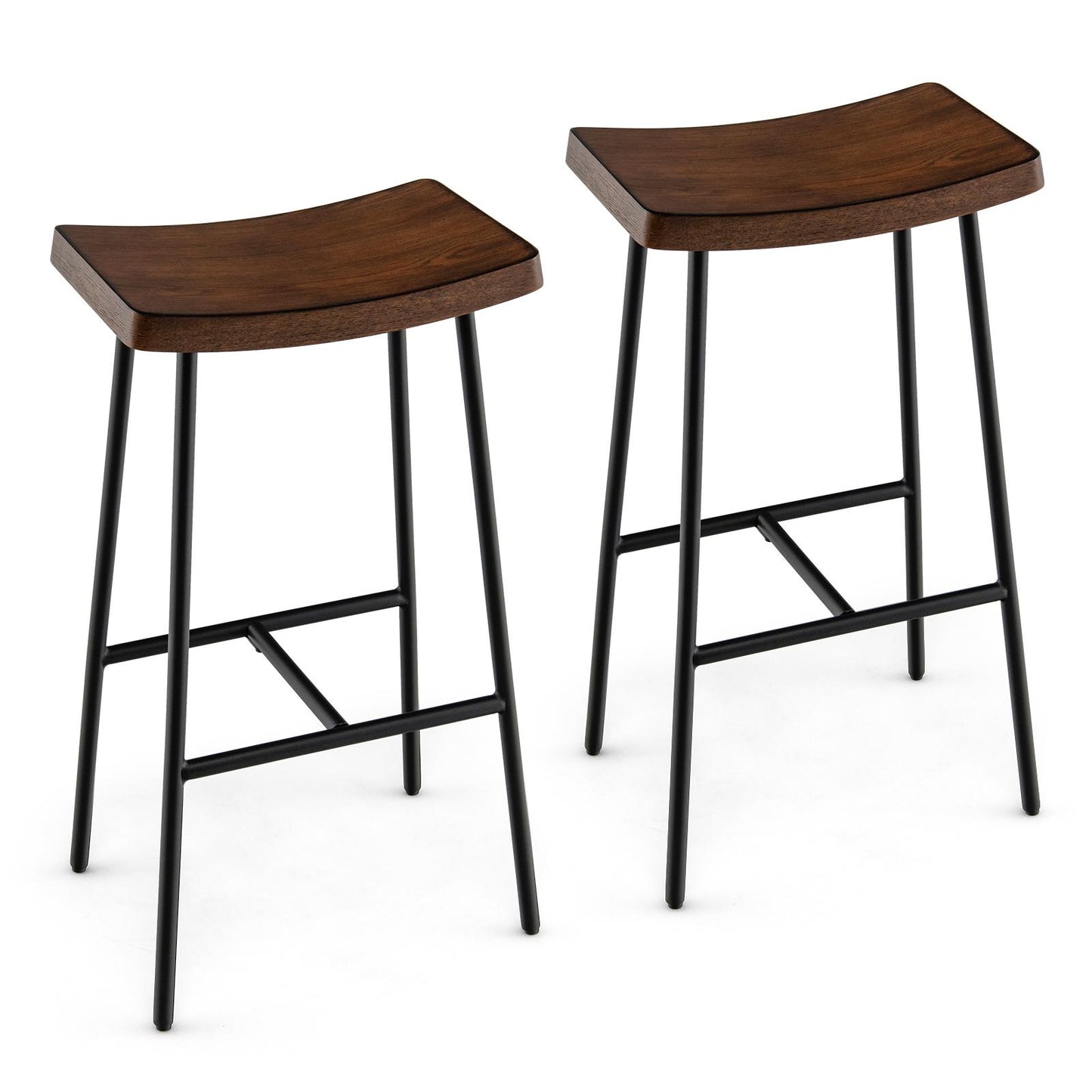 Giantex 29 Inch Height Industrial Saddle Stool, Backless Counter Bar Stool, (2)