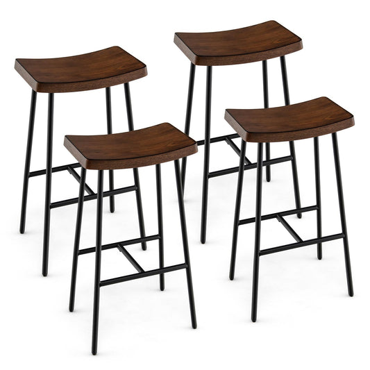 Giantex 29 Inch Height Industrial Saddle Stool, Backless Counter Bar Stool, (4)