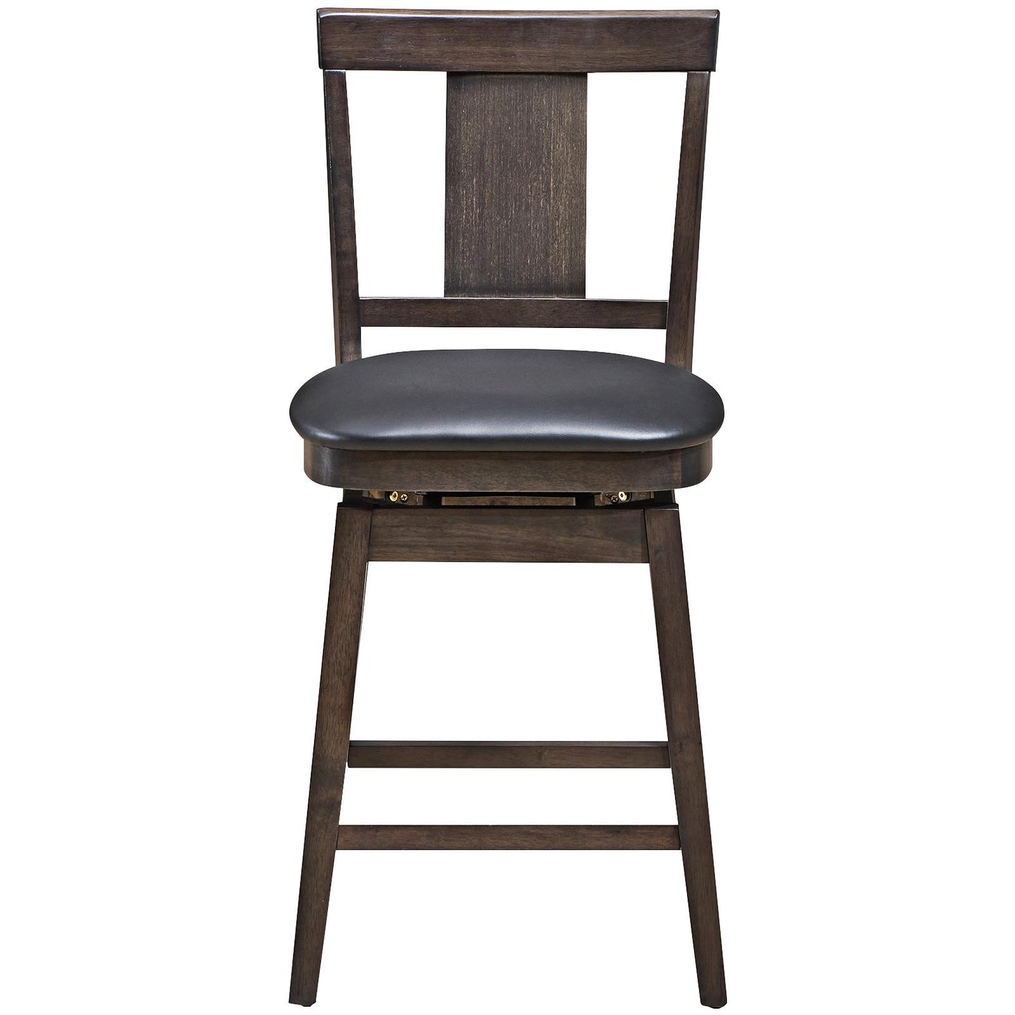 Giantex 24 inch Bar Stools, Wooden Counter Leather Padded Seat w/360 Degree Swivel, (1)