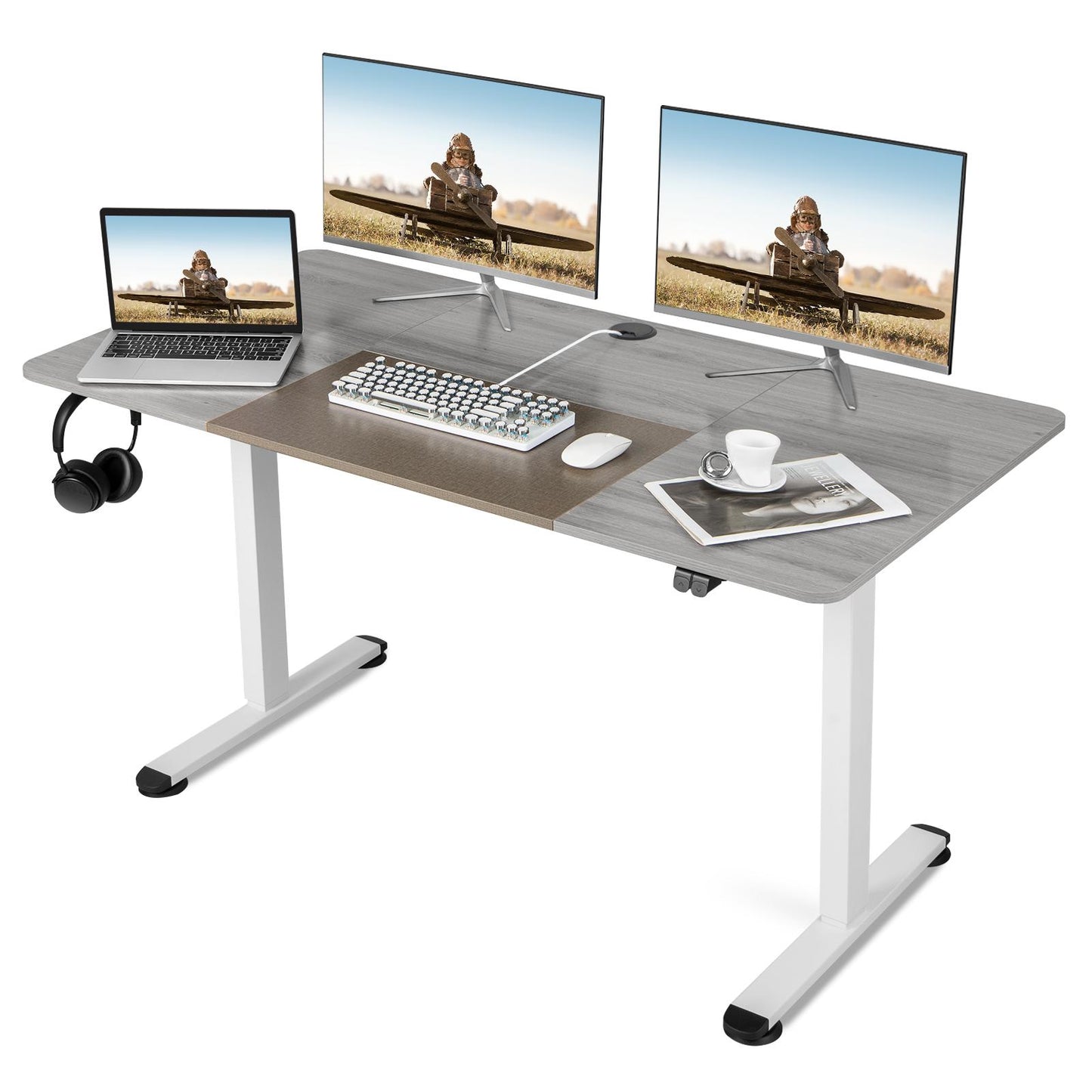 Giantex Electric Height Adjustable Standing Desk, Ergonomic Stand Computer Workstation