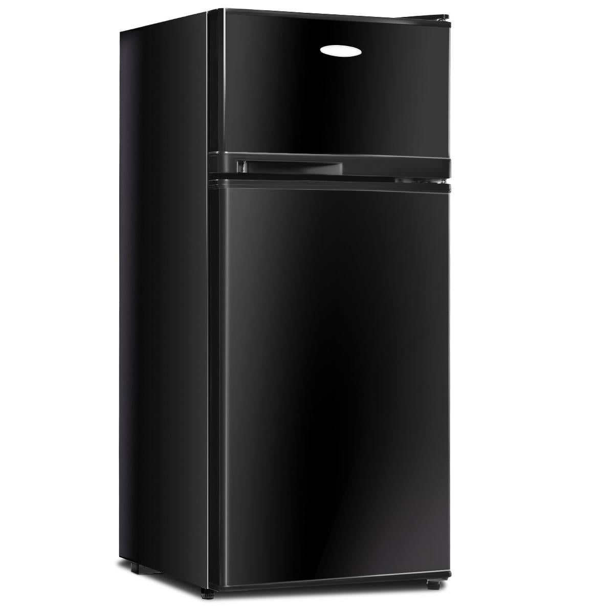 Giantex Compact Refrigerator, 3.4 cu. ft. Mini Cooler Fridge, Freestanding Fridge w/Adjustable Thermostat, Black