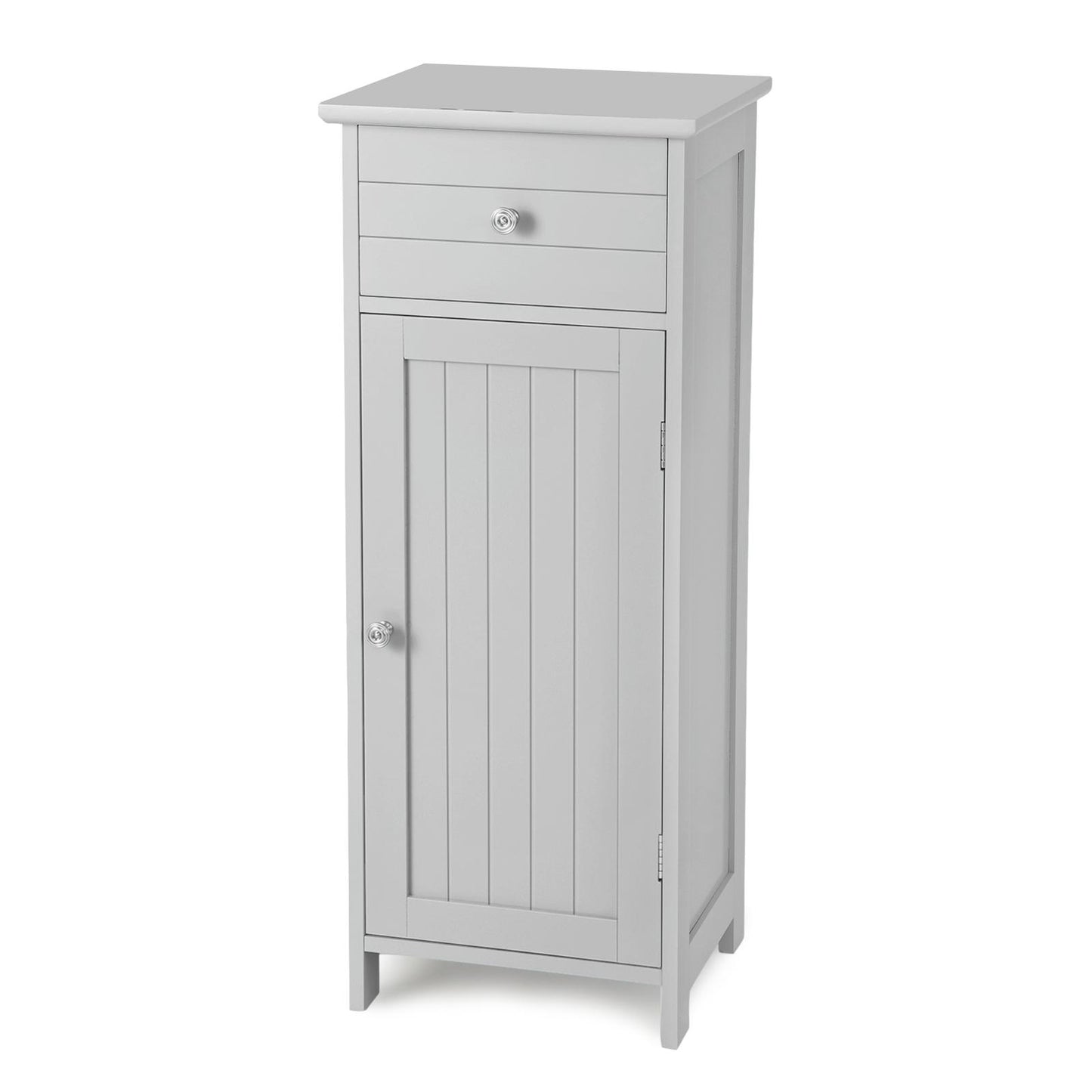 Giantex Wooden Bathroom Floor Cabinet, Freestanding Storage Cabinet w/Adjustable Shelf & Anti-Tilt Design