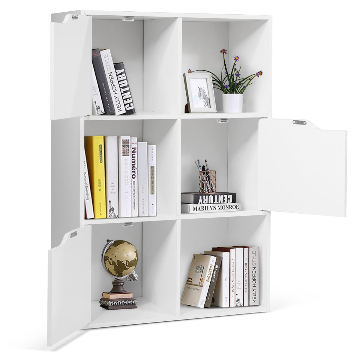 Giantex 6-Cube Storage Organizer, Wooden Compartment Units for Home Office
