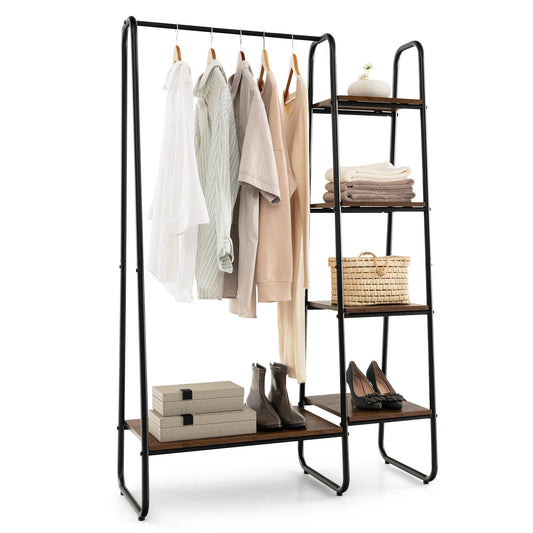Giantex Heavy Duty Clothes Rack, Metal Garment Rack, Free Standing Closet Organizer, Hanging Bar, Black
