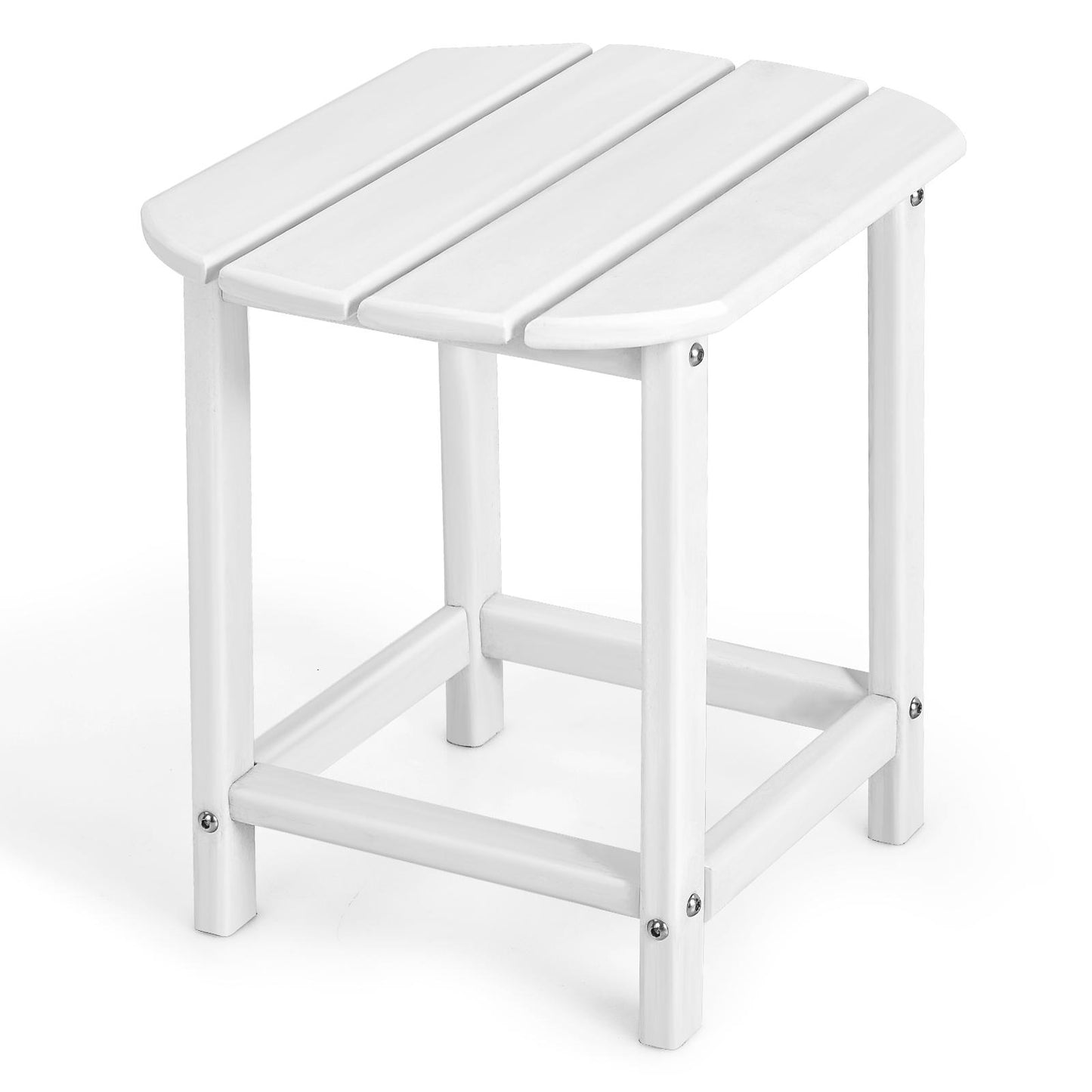Giantex Small Side Table, Weather Resistant Square Tea Table, Beside End Tables(1, White)