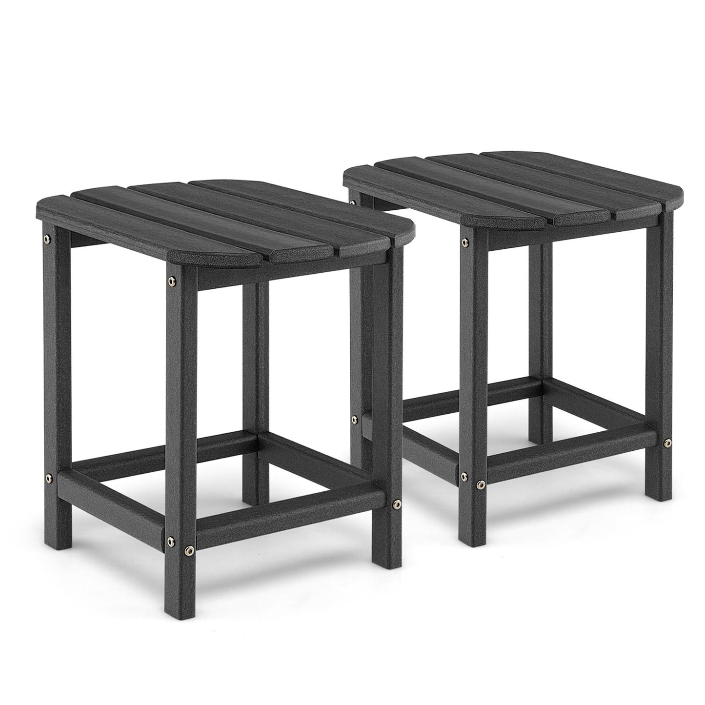 Giantex Small Side Table, Weather Resistant Square Tea Table, Beside End Tables(2, Black)