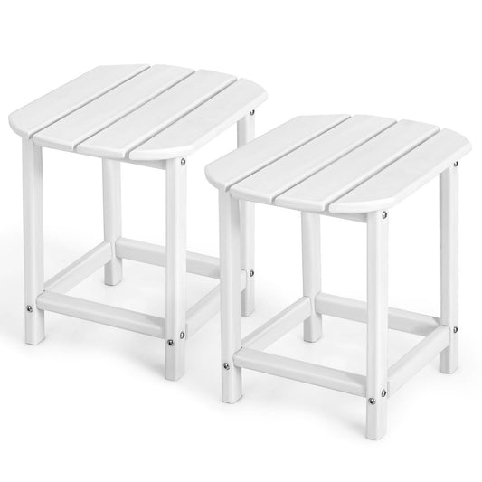 Giantex Small Side Table, Weather Resistant Square Tea Table, Beside End Tables(2, White)