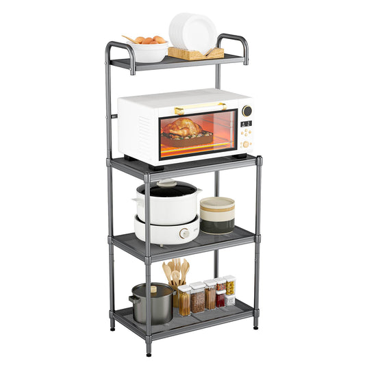 Giantex Bakers Rack for Kitchen, 4-Tier Microwave Stand, Microwave Cart Storage Rack, Coffee Bar w/Mesh Wire Metal Shelves