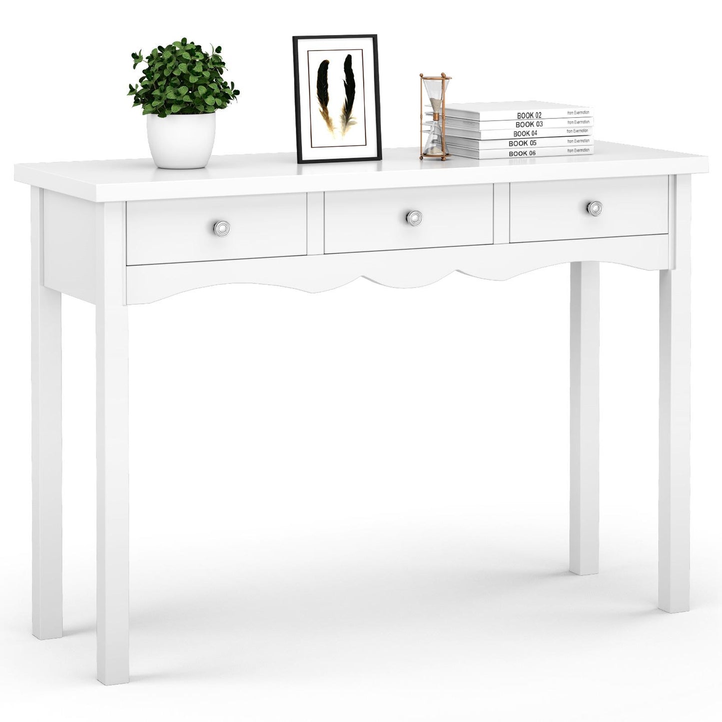 Giantex Console Table, 3-Drawers Hall Table Desk, Multifunctional Usage Accent Side Sofa Table for Entryway