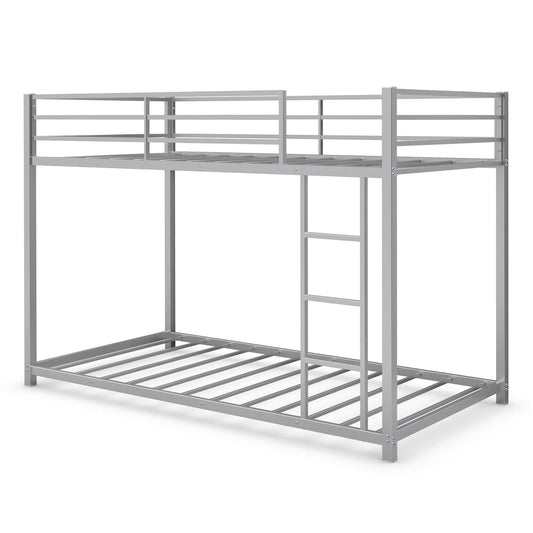 Giantex Heavy-Duty Metal Bed Frame, Bunk Bed Twin Over Twin, No Box Spring Needed, Silver