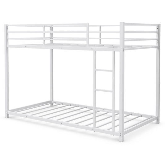 Giantex Heavy-Duty Metal Bed Frame, Bunk Bed Twin Over Twin, No Box Spring Needed, White