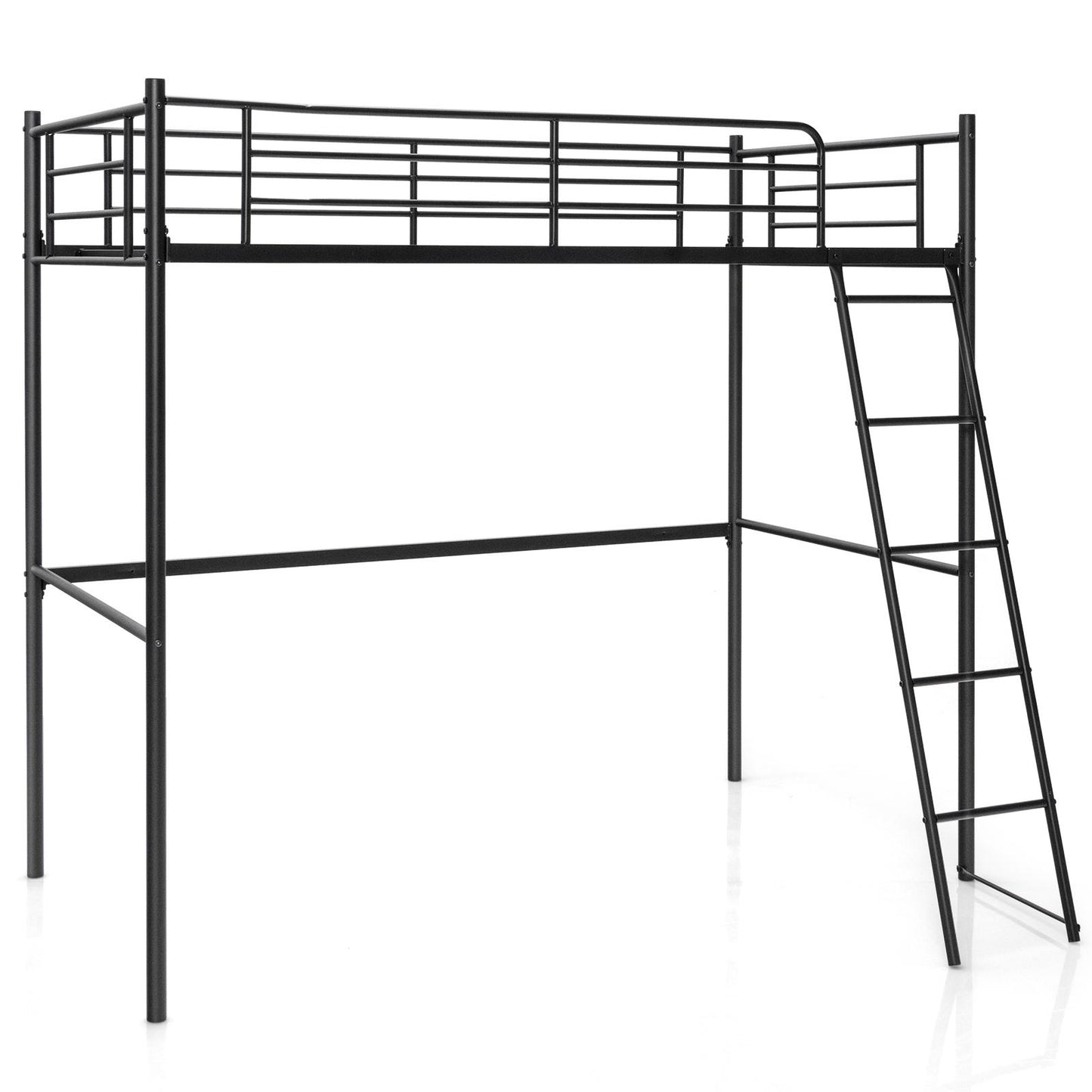 Giantex Twin Metal Loft Bed, Saving Bunk Bed w/Heavy-Duty Frame for Teens & Adults