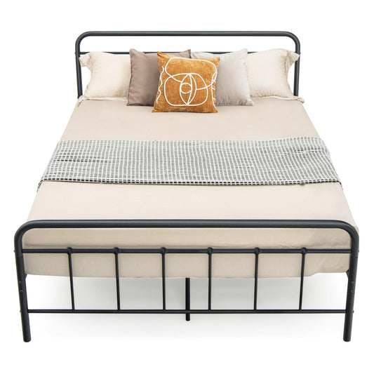 Giantex Metal Bed Frame, Platform Bed Frame Mattress Foundation w/Headboard & Footboard, No Box Spring Needed, Queen Size