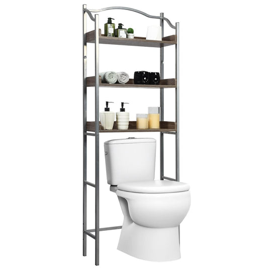 Giantex Freestanding Bathroom Rack, Over-The-Toilet Spacesaver w/Adjustable Shelves & Sturdy Metal Frame, Easy Assembly