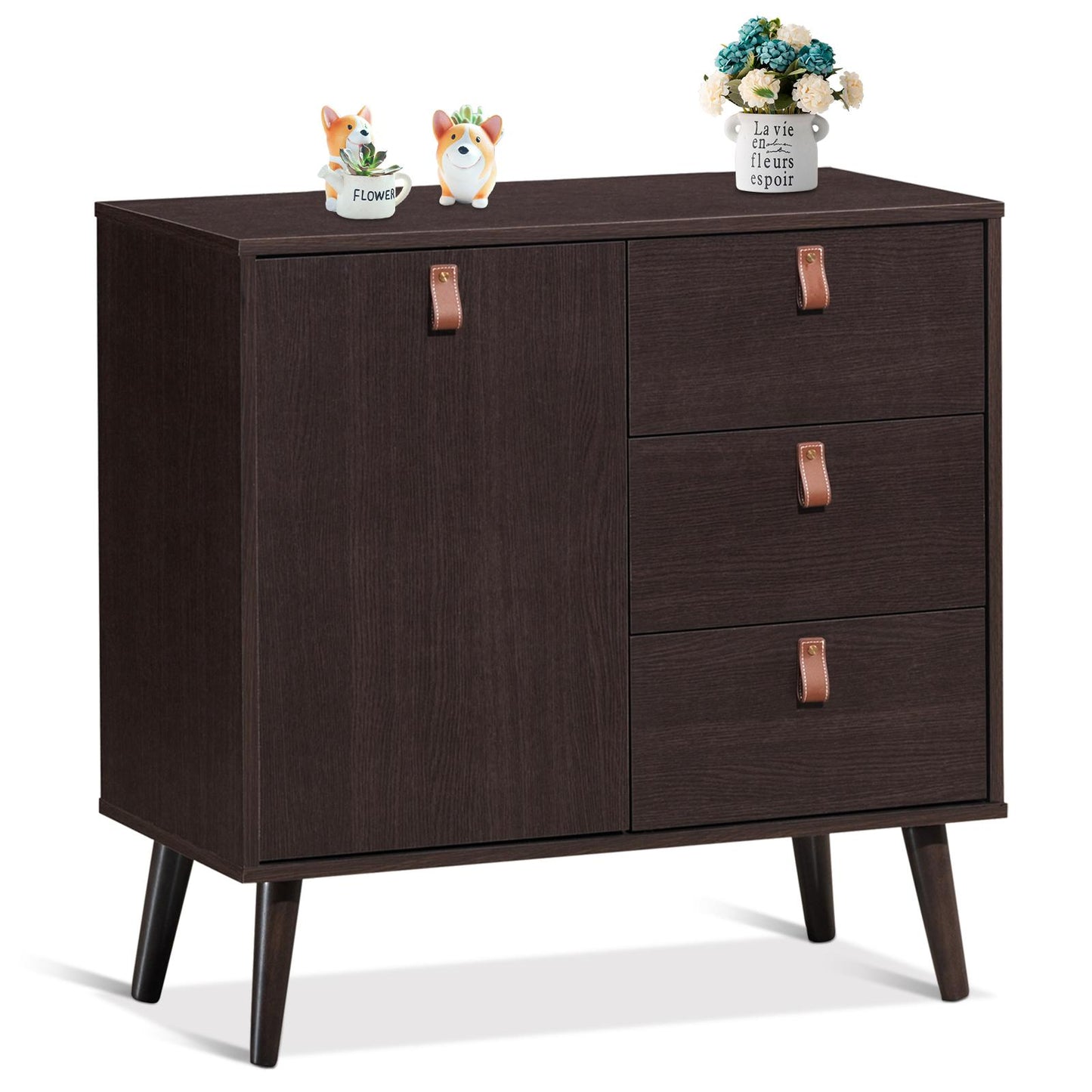 Giantex Sideboard Storage Cabinet, Console Table Multipurpose Furniture w/Adjustable Shelf