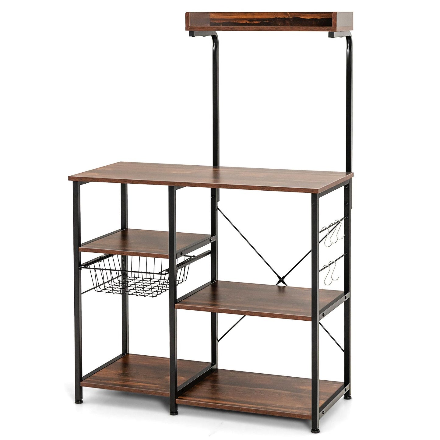 Giantex Kitchen Baker¡¯s Rack, 4-Tier Microwave Storage Stand, Spice Utensils for Organizing