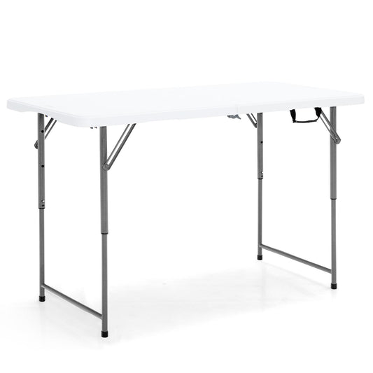 Giantex Folding Table, Height Adjustable Utility Table, Portable Indoor Outdoor Picnic Party Dining Camping