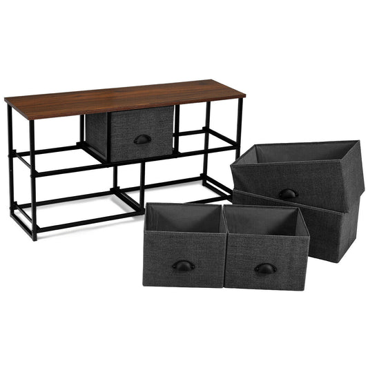 Giantex Dresser Tower Storage, Fabric Chest w/Metal Frame, Easy Pull Removable Fabric Bins Organizer Unit