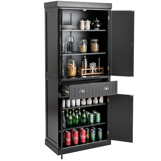 Giantex Kitchen Pantry Cabinet, Freestanding Adjustable Cabinet w/Doors for Dining Room, Living Room or Bedroom