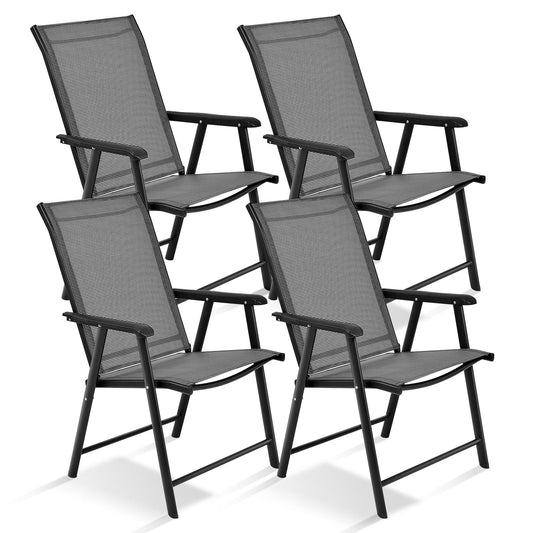 Giantex Folding Dining Chair, Portable Armrest Chairs for Indoor & Outdoor Use