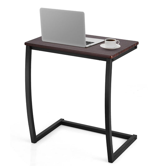 Giantex C Shaped End Table, Space-Saving Snack Side Table, Accent Sofa Couch Table, Laptop Table for Home & Office