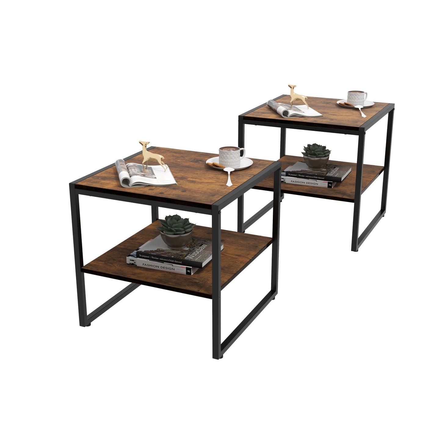 Giantex End Side Coffee Table, Square Sofa Side Table for Living Room, Bedroom, Kitchen