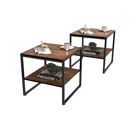 Giantex End Side Coffee Table, Square Sofa Side Table for Living Room, Bedroom, Kitchen