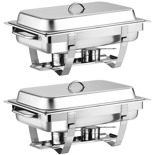 Giantex  2 Packs Chafing Dish, Stainless Steel Rectangular Buffet Set