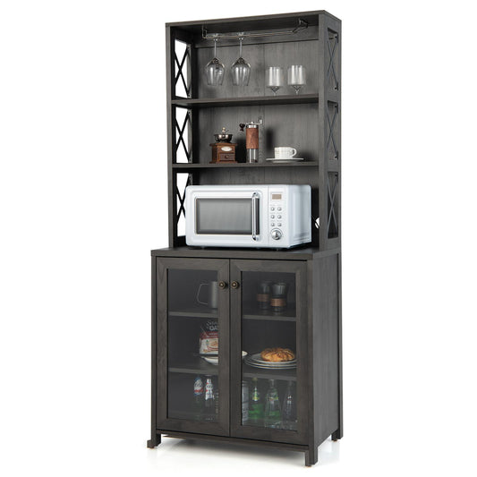 Giantex  Kitchen Pantry Storage Cabinet, Farmhouse Freestanding Buffet Hutch