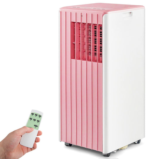 Giantex 10000 BTU Portable Air Conditioner, 3-in-1 AC Cooling Unit, Stand up Air Conditioner Cools Rooms up to 350 Sq.Ft, Pink