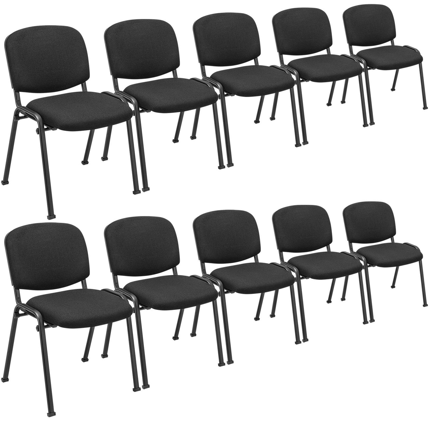 Giantex Conference Room Chairs, Stackable Office Guest Chairs w/Upholstered Back & Seat, Ergonomic Office Reception Chairs, 10