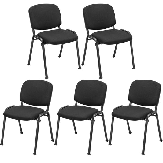 Giantex Conference Room Chairs, Stackable Office Guest Chairs w/Upholstered Back & Seat, Ergonomic Office Reception Chairs, 5