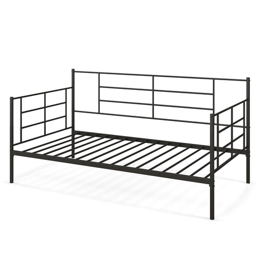 Giantex Twin Size Metal Daybed Frame, Heavy-duty Sofa Bed w/Sturdy Metal Slat Support, Multifunctional Platform Bed Mattress Foundation