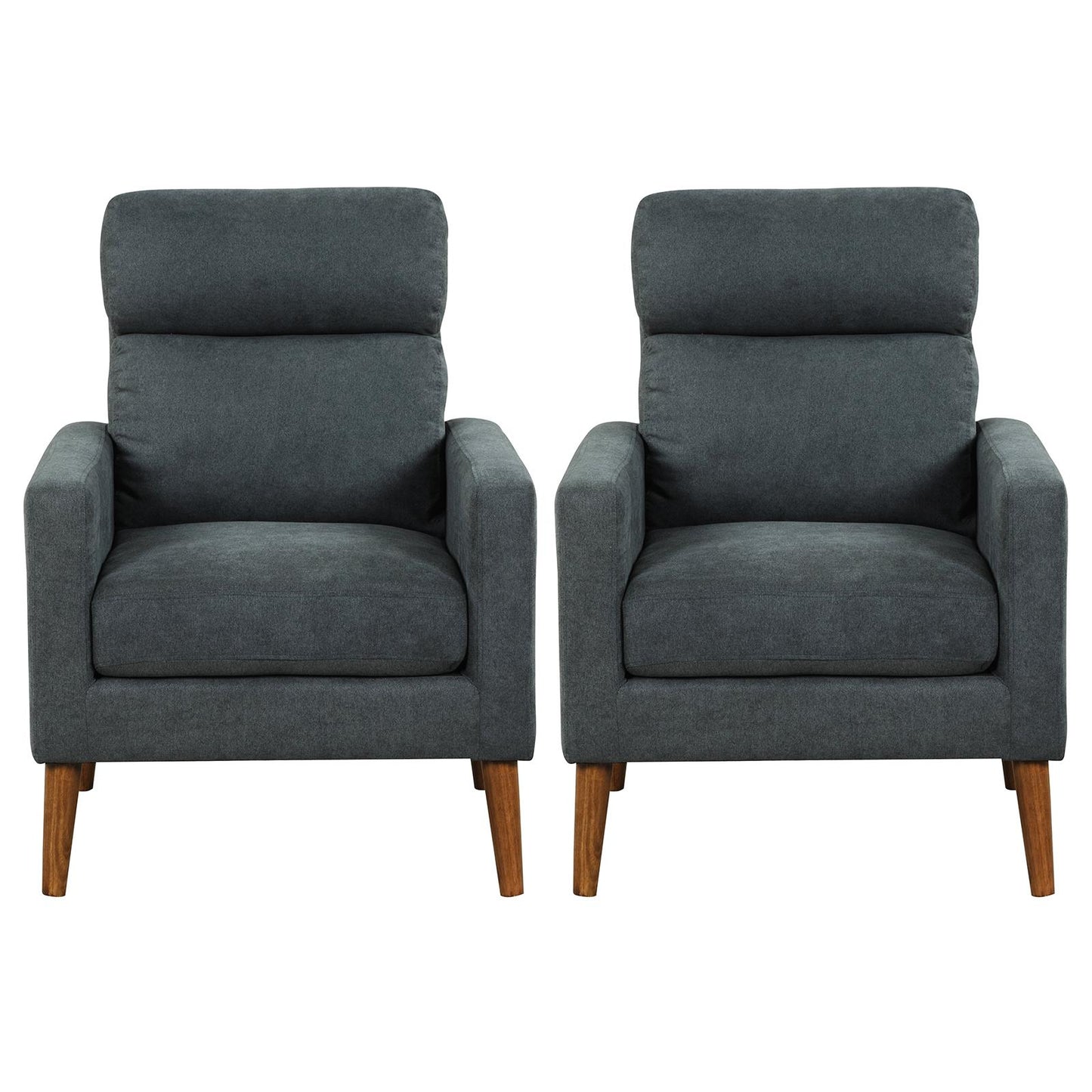 Giantex Modern Mid-Century Accent Chair, Upholstered High Back Fabric Sofa for Home Office, 2