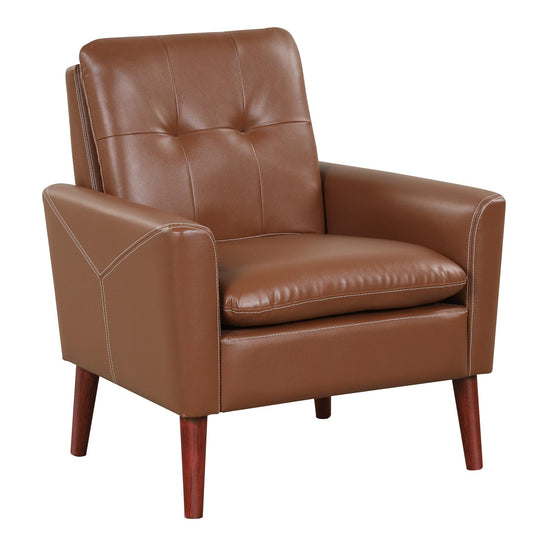 Giantex Modern Upholstered Accent Chair, rgonomic Armchair w/Tufted Back, Large Seat & Solid Wood Legs, 1