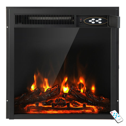 Giantex 22.5" Electric Fireplace Insert, 5100 BTU Recessed Freestanding Fireplace w/ Remote Control, 7-Level Flame Effect, Overheat Protection, 750W/1500W