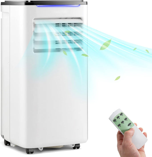 Giantex Portable Air Conditioner, 10000 BTU Portable AC w/Cool, Fan, Dry & Sleep Mode, 3-in-1 Portable AC Unit w/ 24H Timer & Window Kit